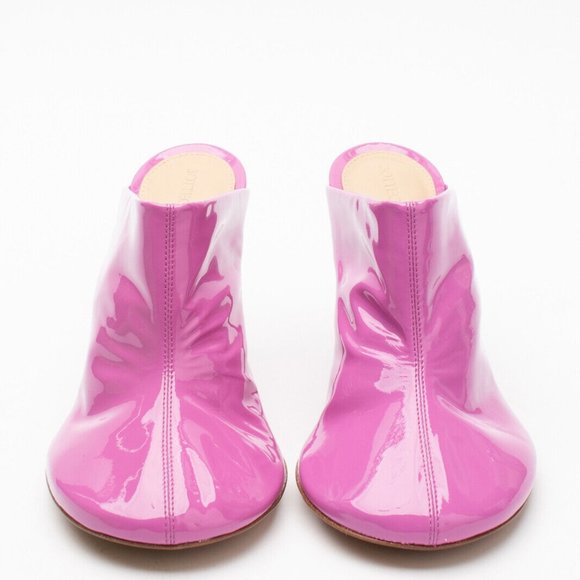 NEW in Box Bottega Veneta EU36 US 6 Supergloss Leather Mule Heel Pink Dot Sock - Picture 6 of 9